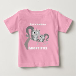 Camiseta Para Bebê Grote zus aanpasbaar naam conheceu eekhoorntjes ba