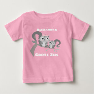 Camiseta Para Bebê Grote zus aanpasbaar naam conheceu eekhoorntjes ba