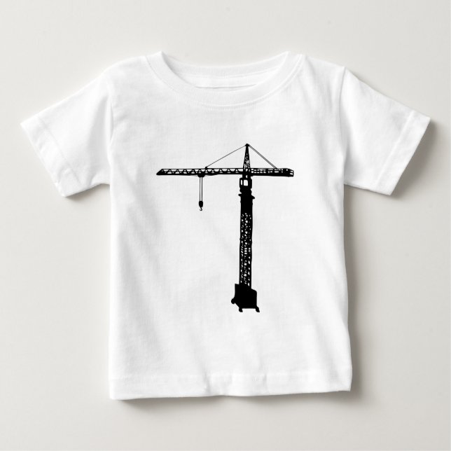 Camiseta Para Bebê grue do guindaste de torre (Frente)