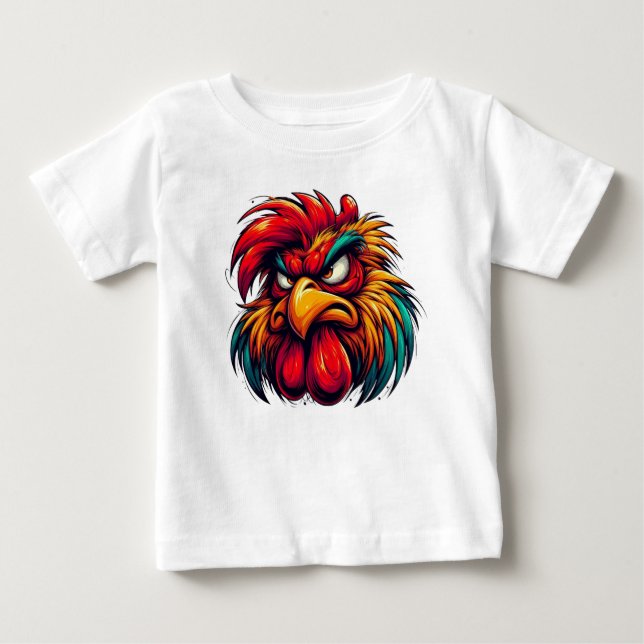 Camiseta Para Bebê Grumpy Little Rooster Baby Tee (Frente)