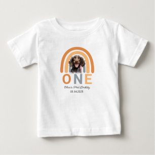Camiseta Para Bebê Grupo Adorável do primeiro aniversario Arco-Íris
