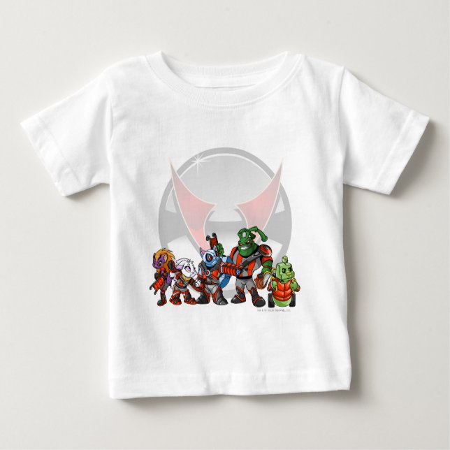 Camiseta Para Bebê Grupo da estação espacial de Virtupets da equipe (Frente)