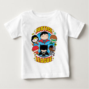 Camiseta Para Bebê Grupo da Liga da Justiça de Chibi