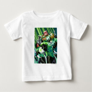 Camiseta Para Bebê Grupo de lanternas verdes