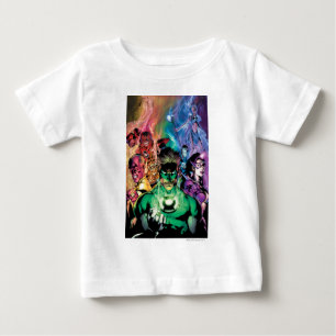 Camiseta Para Bebê Grupo do corpo da lanterna com cores