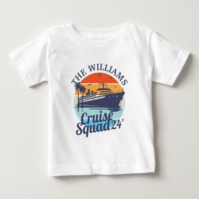 Camiseta Para Bebê Grupo Familiar de Cruise Squad Personalizado Amigo (Frente)