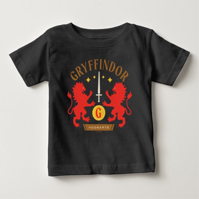 Camiseta Para Bebê GRYFFINDOR™ House Double Lion Sword Graphic (Frente)