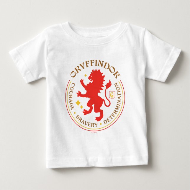 Camiseta Para Bebê GRYFFINDOR™ Red Lion House Pride Badge (Frente)