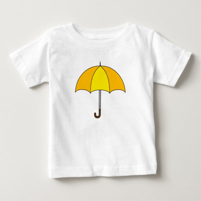 Camiseta Para Bebê Guarda-chuva amarela (Frente)