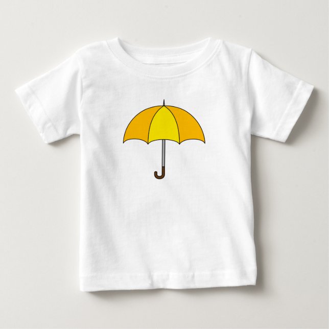 Camiseta Para Bebê Guarda-chuva Amarelo (Frente)