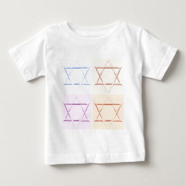 Camiseta Para Bebê Guarde a data/estrela de David (Frente)