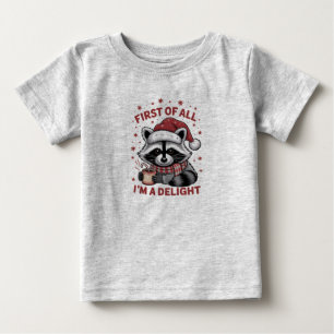 Camiseta Para Bebê Guaxinim Engraçado Antes De Mais Nada Sou Um Delig