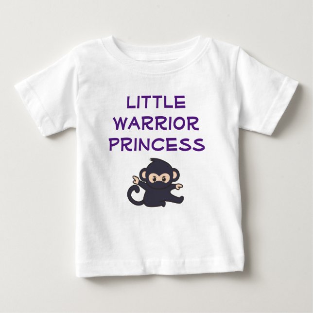 Camiseta Para Bebê Guerreira Princesa Engraçada Cartoon Ninja Monkey (Frente)