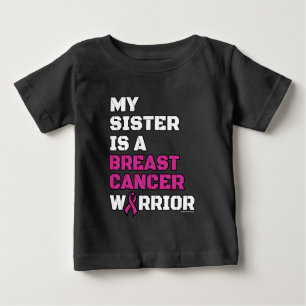 Camiseta Para Bebê Guerreiro/Bloqueio/Irmã...Cancer da Mama