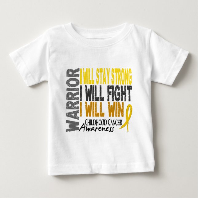 Camiseta Para Bebê Guerreiro do cancer da infância (Frente)
