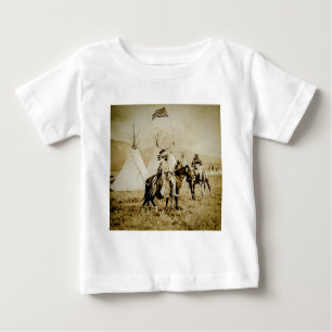 Camiseta Para Bebê Guerreiros Flathead do nativo americano do vintage