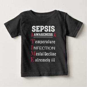 Camiseta Para Bebê Guia de Sensibilização Sepsis