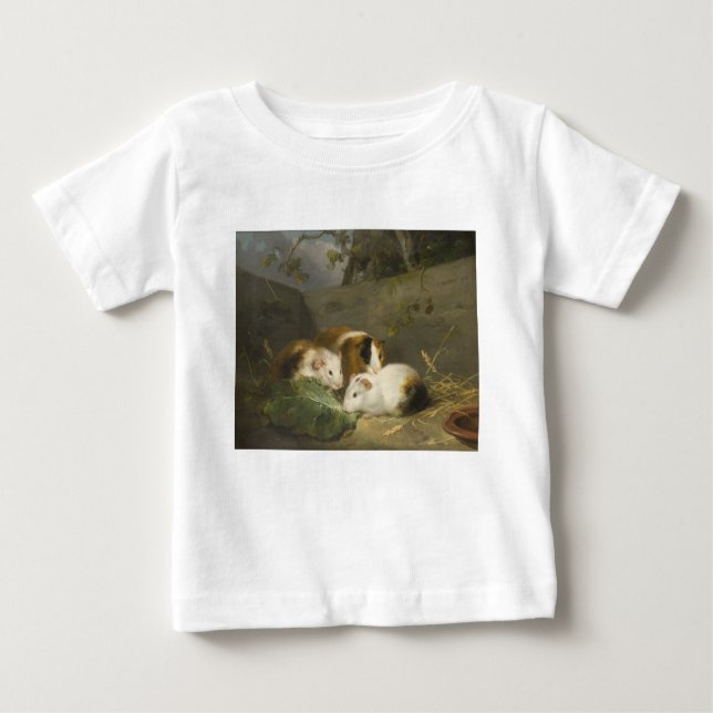 Camiseta Para Bebê Guiné Pigs (por George Morland) (Frente)