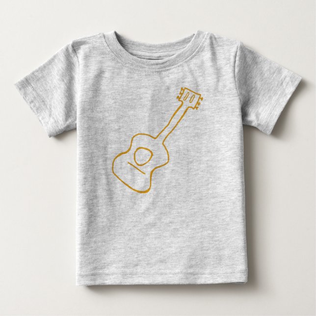 Camiseta Para Bebê Guitarra (Frente)