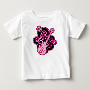 Camiseta Para Bebê Guitarra de Girlie
