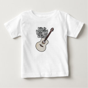 Camiseta Para Bebê guitarra positiva para guitarristas
