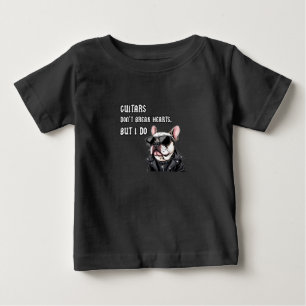 Camiseta Para Bebê Guitarras não quebram corações, mas eu quebro