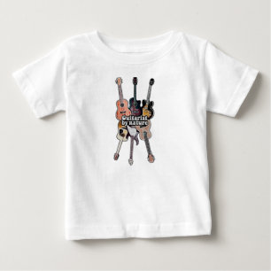 Camiseta Para Bebê Guitarrista por natureza. Citação positiva para gu