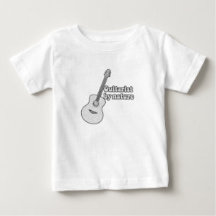 Camiseta Para Bebê Guitarrista por natureza... retro guitarra negra e