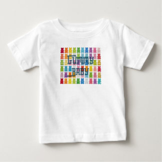 Camiseta Para Bebê "Gummy Baby" Colorido Padrão de Doces Arco-Íris Pr