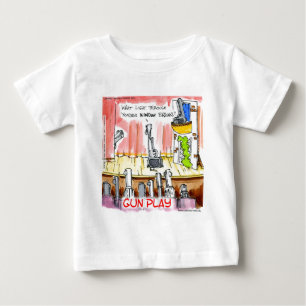 Camiseta Para Bebê GunPlay Desenho Engraçado