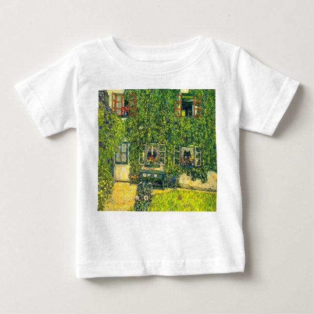 Camiseta Para Bebê Gustav Klimt Casa de Guardaboschi (Frente)