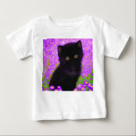 Camiseta Para Bebê Gustav Klimt Cat<br><div class="desc">Baby T-Shirt com um gato Gustav Klimt! Este gatinho fluffy fica num campo verde de flores roxas. Um presente perfeito para amantes de gatos e entusiastas de arte austríacos!</div>
