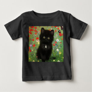 Camiseta Para Bebê Gustav Klimt Kitten