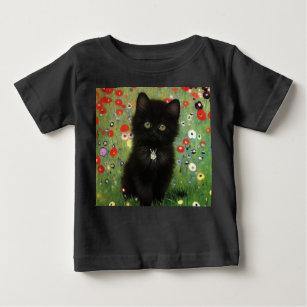 Camiseta Para Bebê Gustav Klimt Kitten