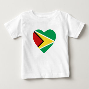 Camiseta Para Bebê Guyana Flag Heart Shirt