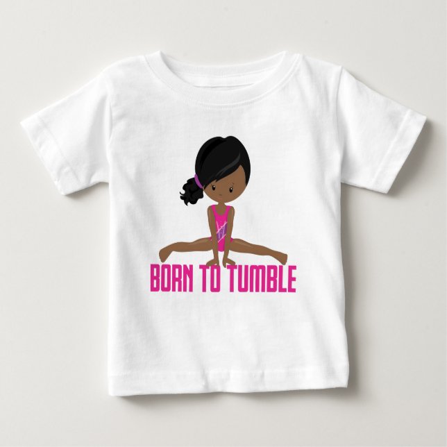 Camiseta Para Bebê Gymnast-African American (Frente)