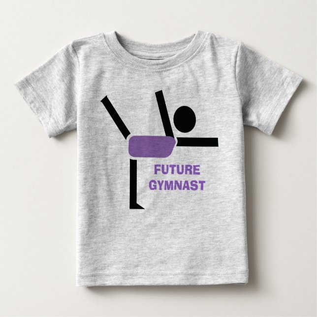 Camiseta Para Bebê Gymnast futuro, personalização do executor de giná (Frente)