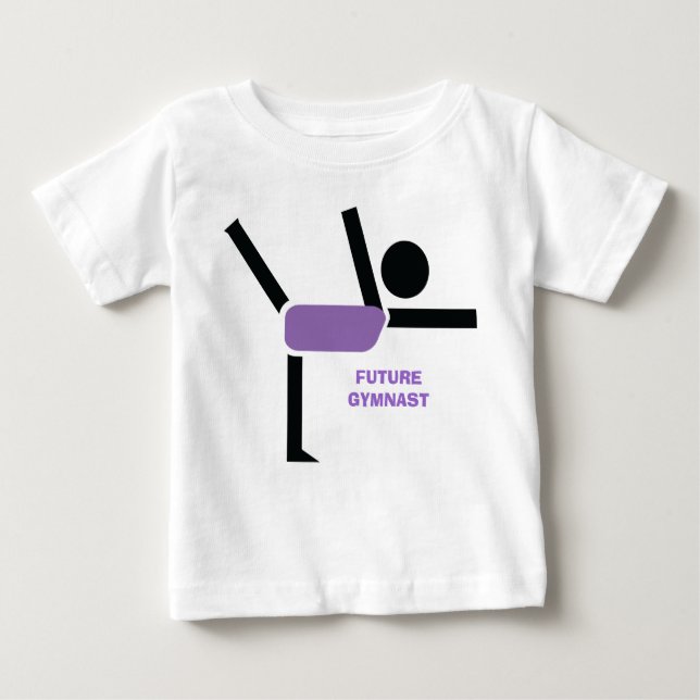 Camiseta Para Bebê Gymnast futuro, personalização do executor de giná (Frente)