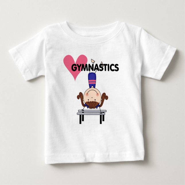 Camiseta Para Bebê GYMNASTICS - Manipuladores de Meninas de Brunette (Frente)