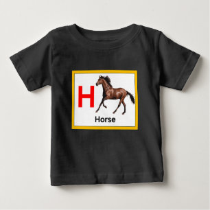 Camiseta Para Bebê H é para Cavalo