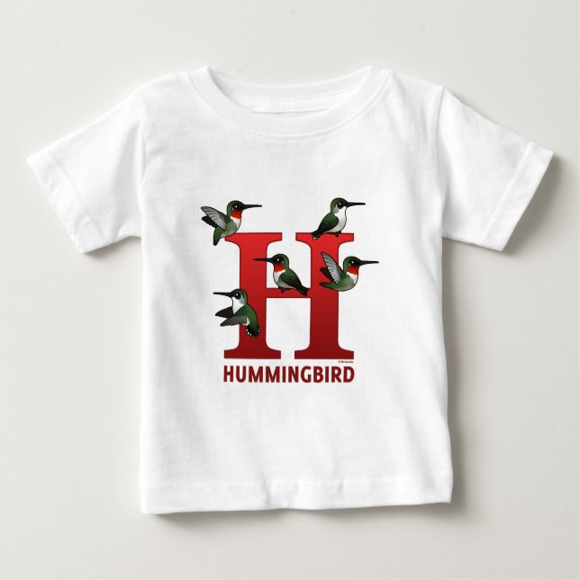 Camiseta Para Bebê H é para o Hummingbird (Frente)