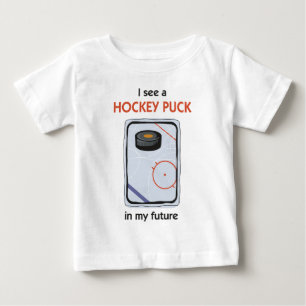 Camiseta Para Bebê Há um disco de hóquei em meu futuro