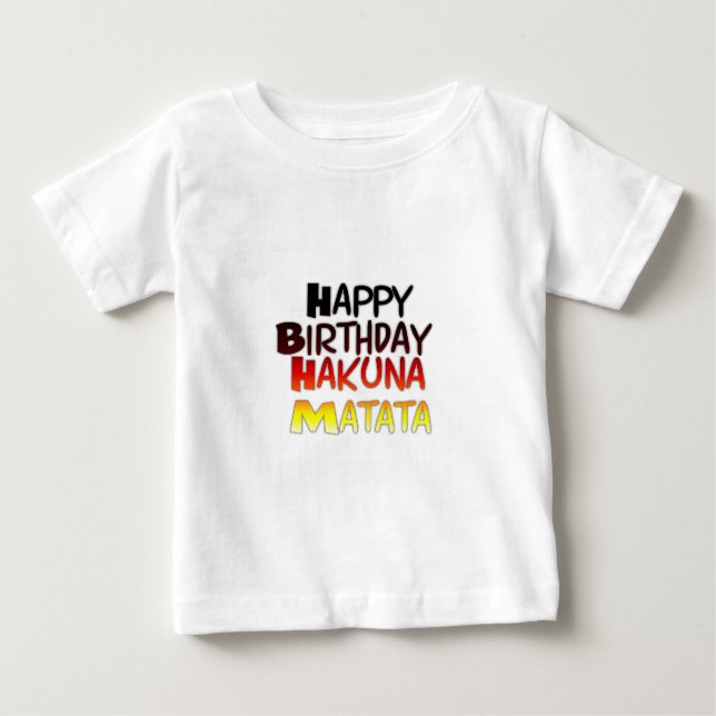 Camiseta Para Bebê Hakuna Matata Art Impressão (Frente)