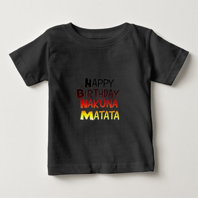 Camiseta Para Bebê Hakuna Matata Art Impressão (Frente)