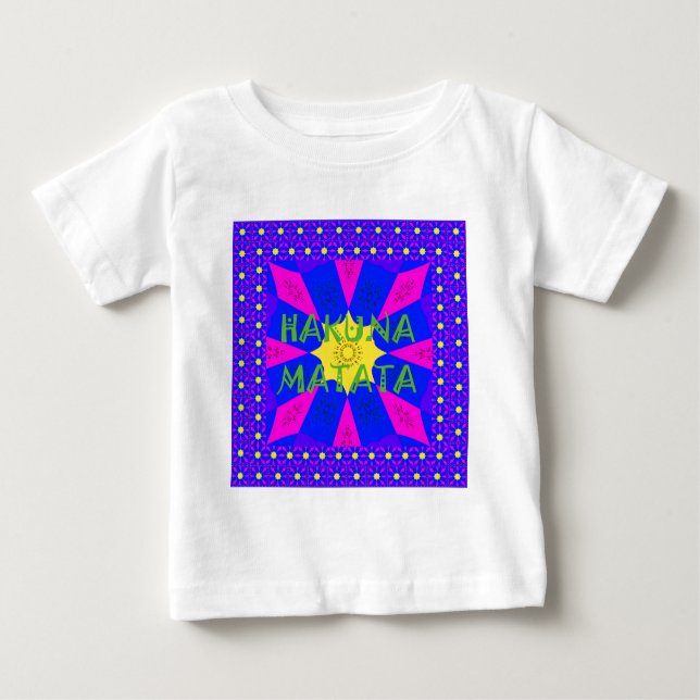 Camiseta Para Bebê Hakuna Matata Belos Design de Cores Incríveis (Frente)