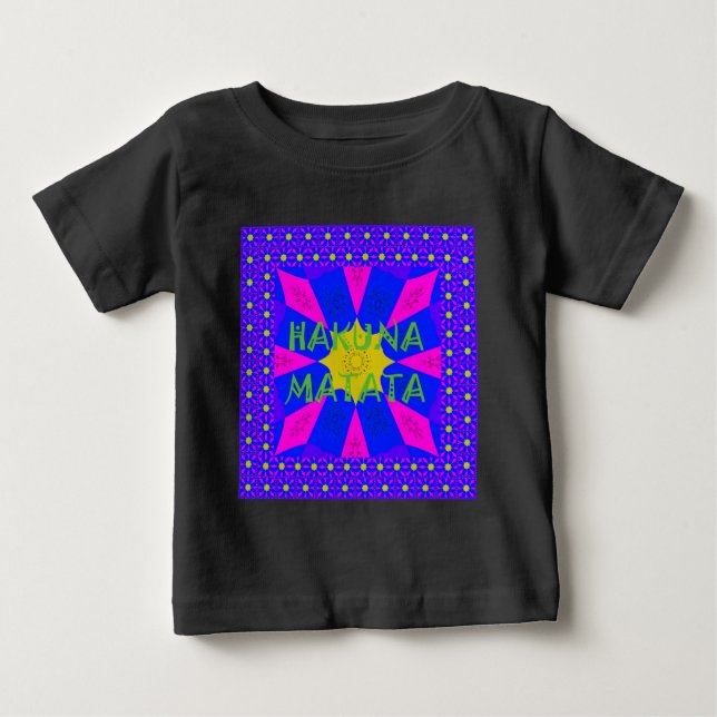 Camiseta Para Bebê Hakuna Matata Belos Design de Cores Incríveis (Frente)