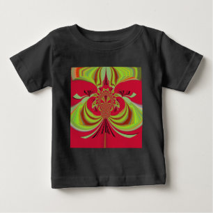 Camiseta Para Bebê Hakuna Matata design amarelo-vermelho