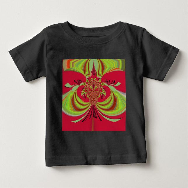 Camiseta Para Bebê Hakuna Matata design amarelo-vermelho (Frente)