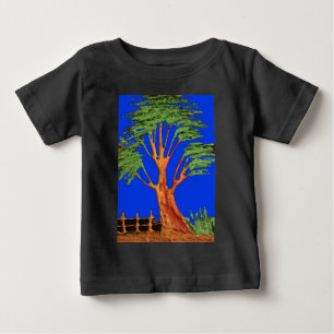 Camiseta Para Bebê Hakuna Matata Eco-Acacia Verde Azul Tree.