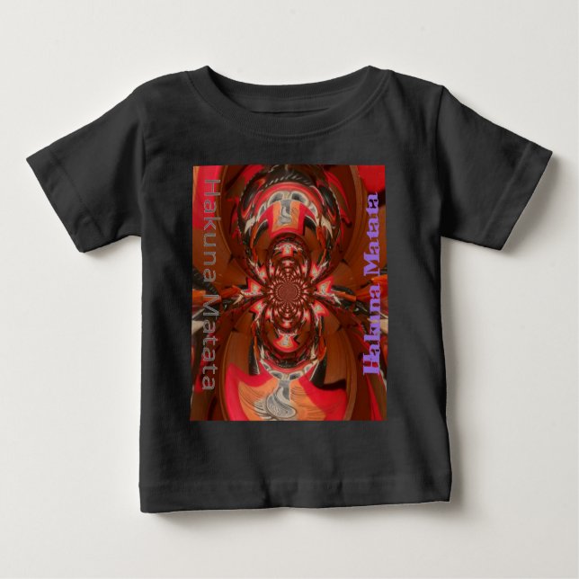 Camiseta Para Bebê Hakuna Matata Halloween Mask Kaleidoscope Abstrato (Frente)